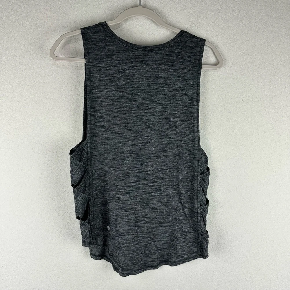 Lululemon Heathered Black Var-City Muscle Athletic Athleisure Tank Top Size 0